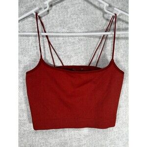 Hollister Camisole Cropped Women’s Size Small Paprika Red Lace Back Bra-let